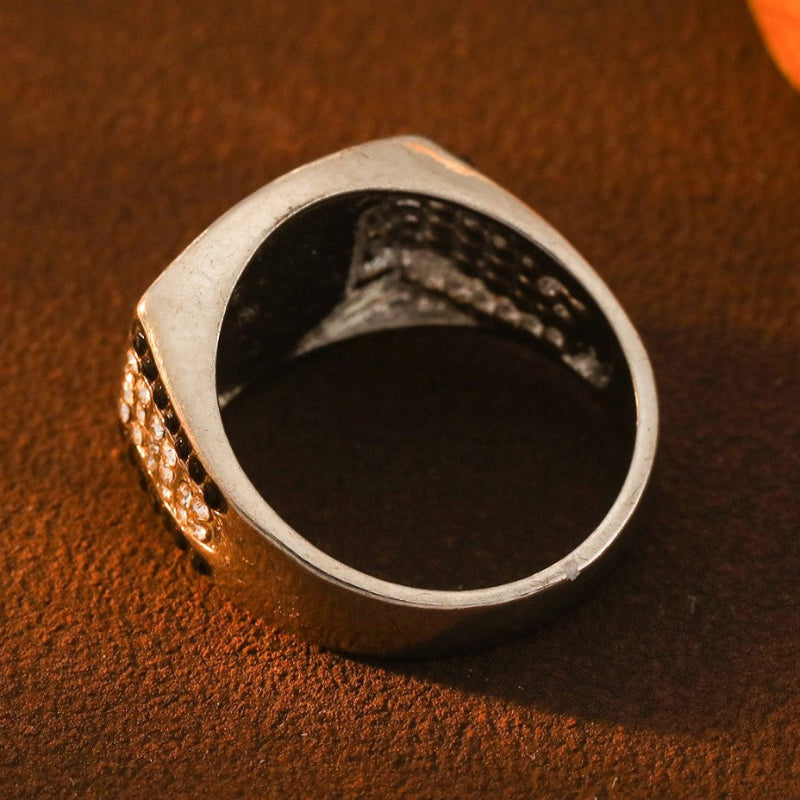Hip Hop Fashion Full Diamond Ring, Classic Business Style ,High-End Men's Diamond-Set Square Ring
