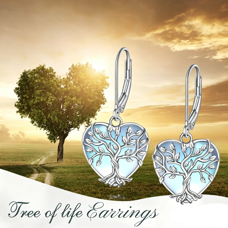 Tree of Life Necklace/Earrings Jewelry Set, Ideal for Birthday, Christmas Gift and Daily Wearing
