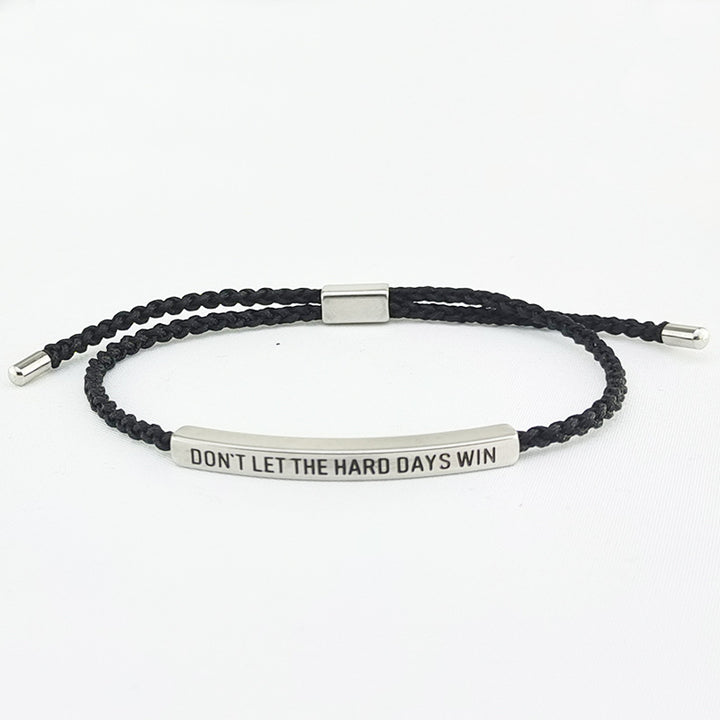 Encouragement Engraved Braided Rope Bracelet, Inspirational Gift For Men &amp; Women
