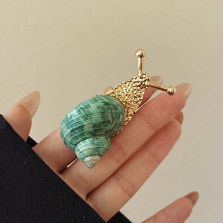 2 Styles Ocean Animal Sculpted Statement Ring, 18K Gold Crab & Natural Shell Snail
