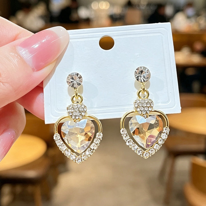 Heart Shape Drop Dangle Earrings, Exquisite, Ethereal Statement Earrings for Women
