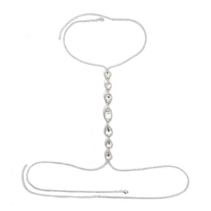 Sexy Beach Bikini Diamond Multi-Layer Tassel Body Chain Luxury Diamond & Colored Gem Cross Chest Chain