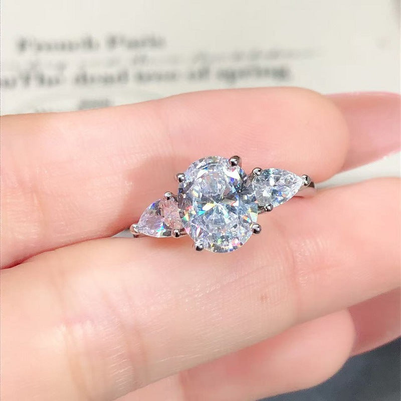 S925 Silver Adjustable Oval "Pigeon&