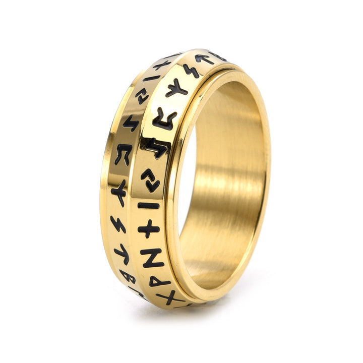 Rune Spinner Rotatable Ring, Stress-Relief Design, Distinctive Ring For Men
