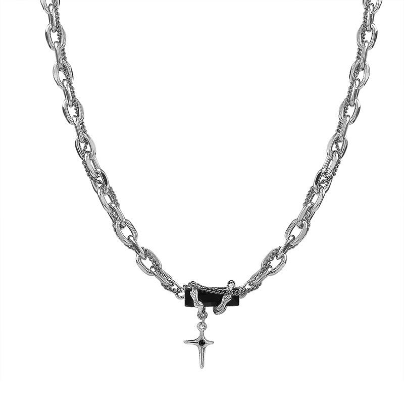 Black Gem Star Charm Jewelry Set, Necklace &amp; Bracelet for Daily Wear &amp; Gifting for Trend‑Lovers