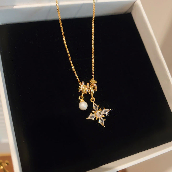 Vintage Gold‑Toned Multi‑Charm Diamond Pendant Necklace, Dainty Layering Statement Necklace Set