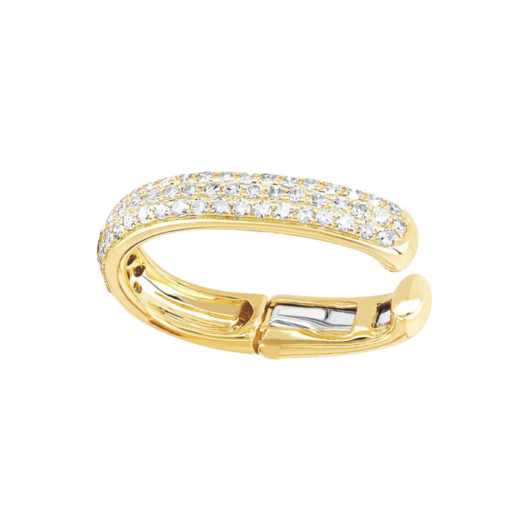 S925/14K Pave‑Set Diamond Huggie Hoop Ear Cuff, Non‑Piercing Clip‑On Earrings For Women's