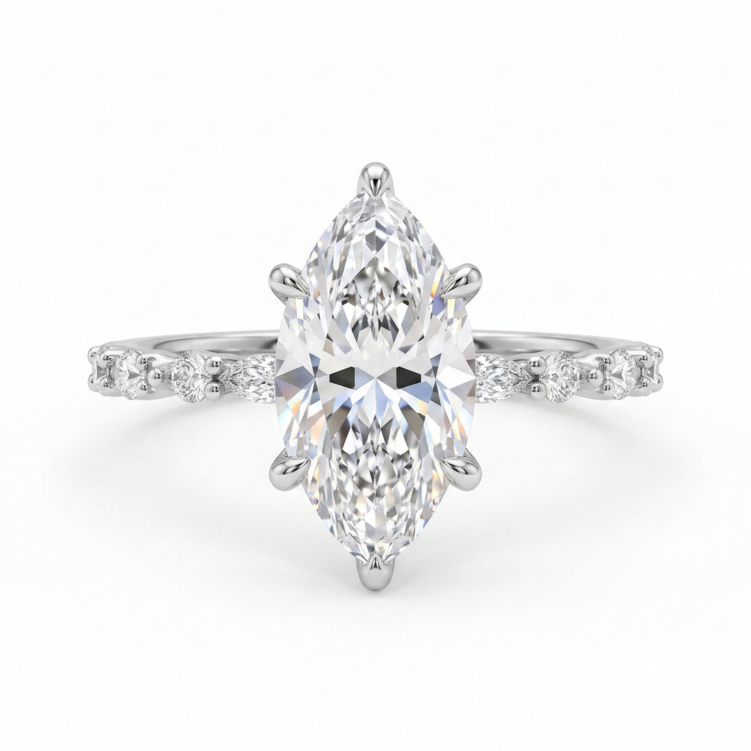 Marquise-Cut 5A-Grade Diamond-Style Promise Ring – Affordable Luxury Stackable Ring