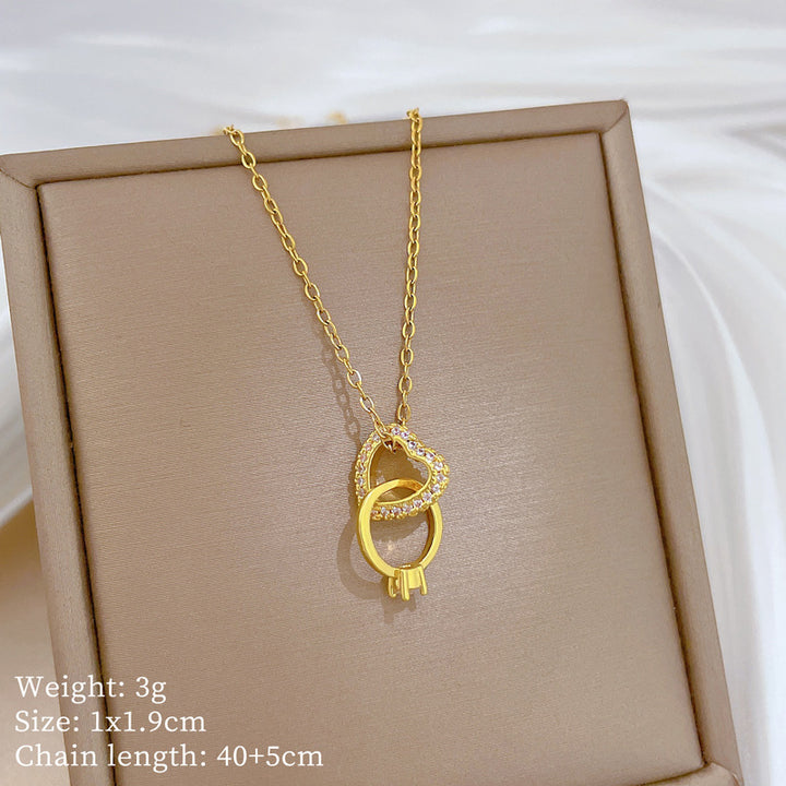 Intertwined Heart Pendant and Promise Ring Necklace—A Romantic Gift for Her