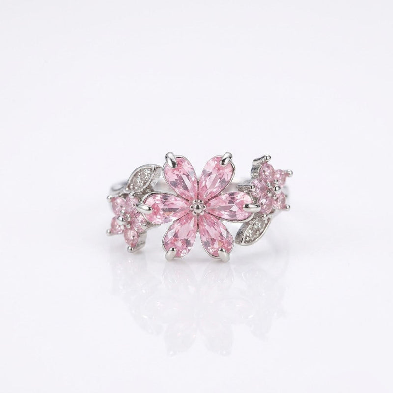 Floral & Bow Diamond Statement Rings, Tone Romantic Whimsical Adjustable open design