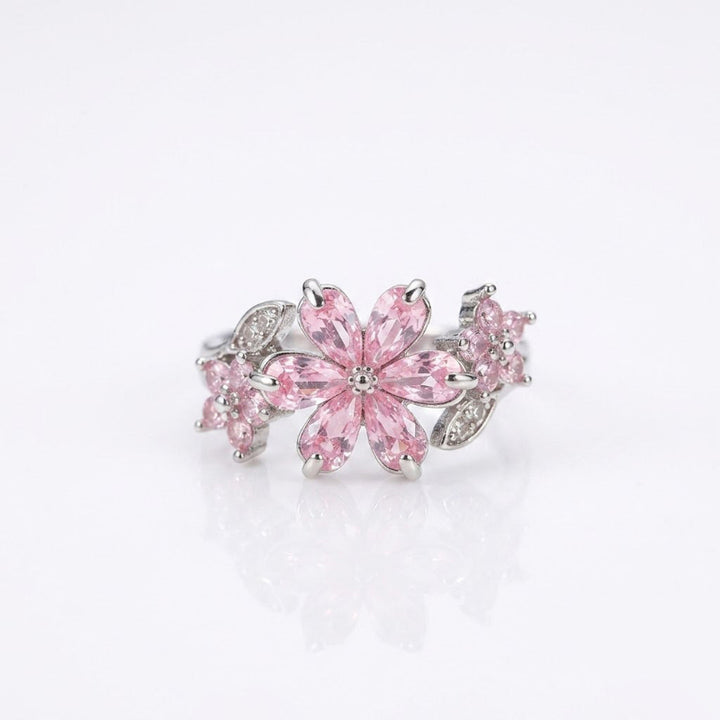 Floral & Bow Diamond Statement Rings, Tone Romantic Whimsical Adjustable open design