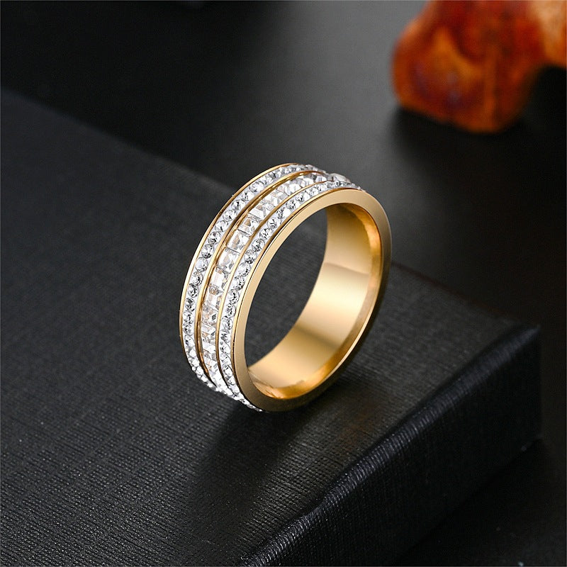 S925 &amp; 14K Multi‑Row Diamond Couple Ring, Perfect Gift For Lovers &amp; Anniversaries