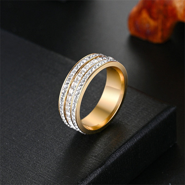S925 &amp; 14K Multi‑Row Diamond Couple Ring, Perfect Gift For Lovers &amp; Anniversaries