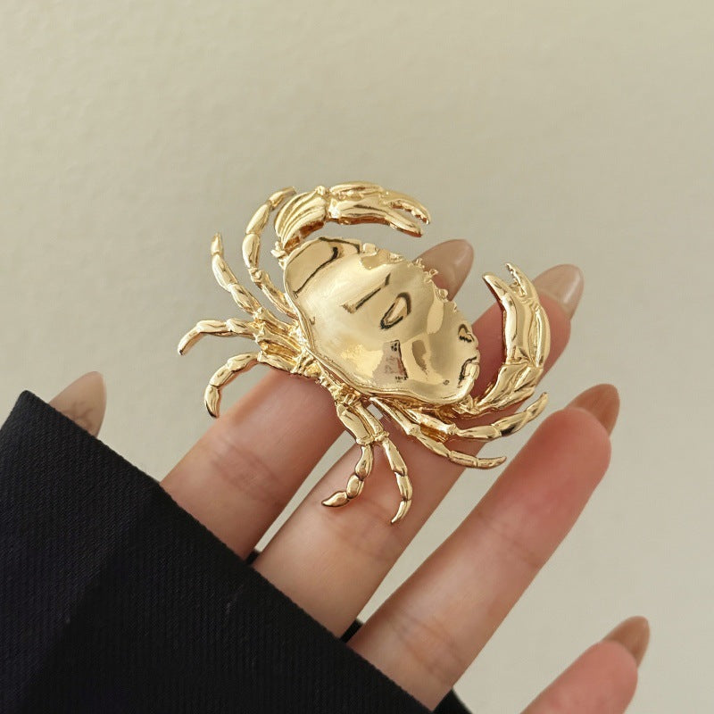 2 Styles Ocean Animal Sculpted Statement Ring, 18K Gold Crab & Natural Shell Snail