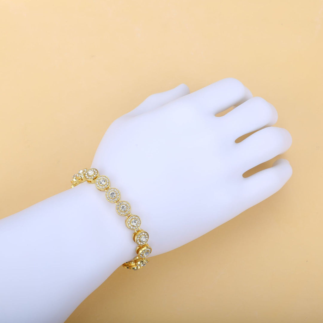 S925 Silver &amp; 14K‑Tone Necklace &amp; Bracelet Jewelry Set, Ideal Gift For Women