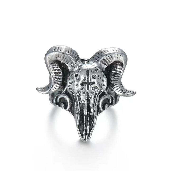 Vintage Goat Head Series Open Adjustable Men’s Rings, Trendy, Distinctive Hip-Hop Ring