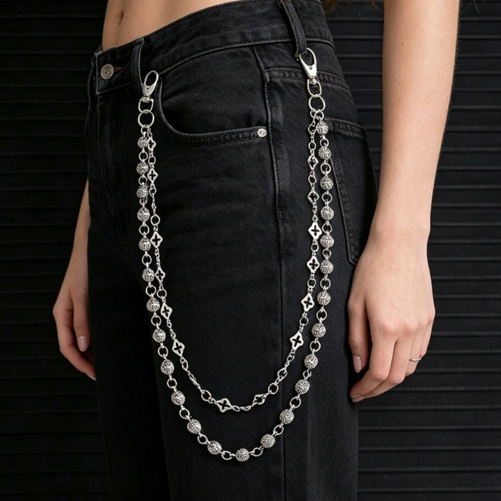 Gothic Multi‑Layer Pant Chain, Stylish Metal Wallet Chain Ornament for Jeans Street‑Wear Outfit