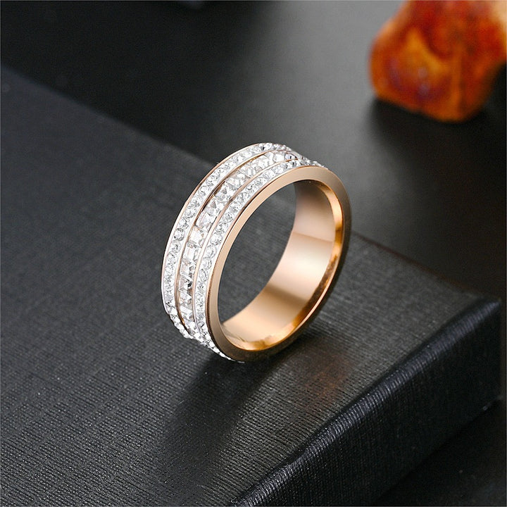 S925 &amp; 14K Multi‑Row Diamond Couple Ring, Perfect Gift For Lovers &amp; Anniversaries
