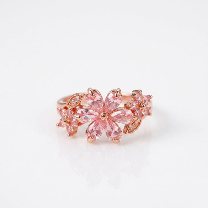 Floral & Bow Diamond Statement Rings, Tone Romantic Whimsical Adjustable open design