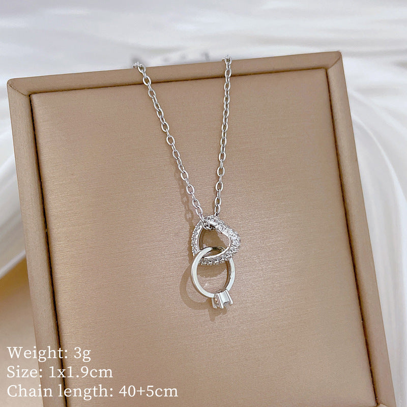 Intertwined Heart Pendant and Promise Ring Necklace—A Romantic Gift for Her
