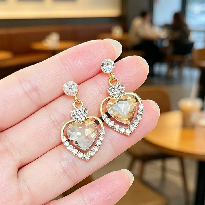 Heart Shape Drop Dangle Earrings, Exquisite, Ethereal Statement Earrings for Women