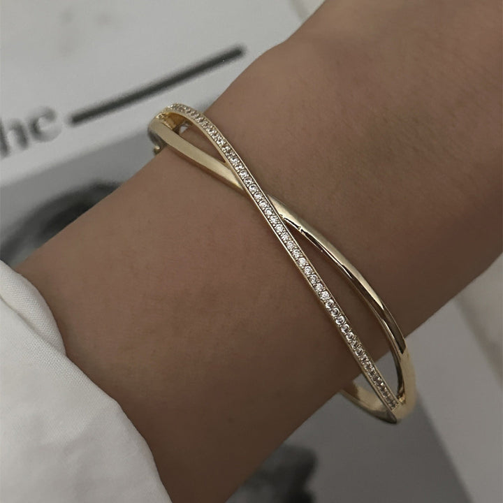 3‑Piece Gold Diamond Bracelet Set, Dainty Stackable Women’s Bracelets