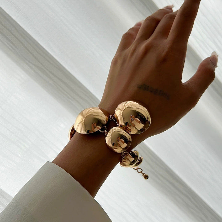 Oversized Dome Jewelry Set, Bold Statement Bib Necklace & Bracelet