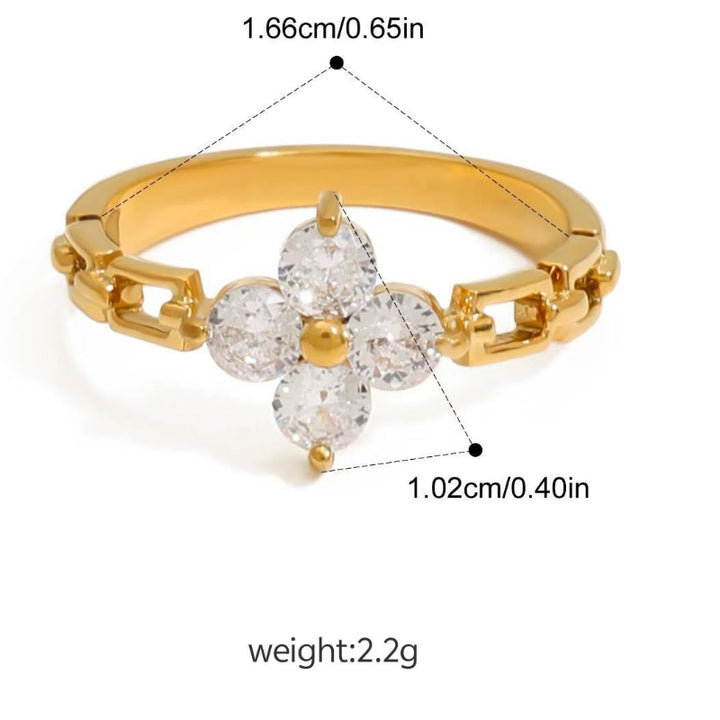 Vintage Gold Series Multi-Style Gem & Pearl Stackable Rings, Waterproof Fashion Statement Rings For Women