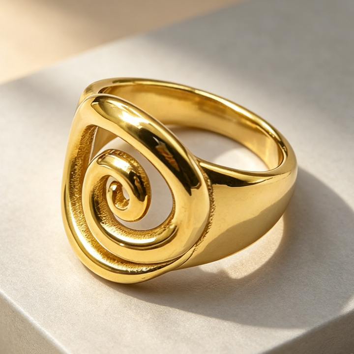 Modern Abstract Multi‑Style Statement Ring Set, Spiral &amp; Triple‑Band Ring