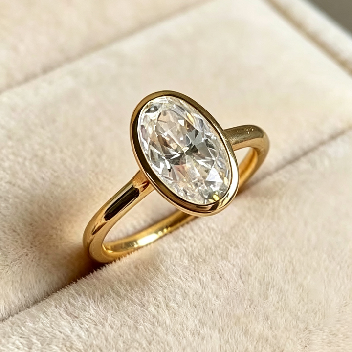 Minimalist Solitaire Ring Collection, Classic Oval &amp; Round Cut Sparkling Rings for Women &amp; Men