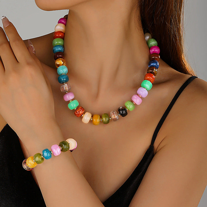 Dopamine-Induced Fashion Bohemian Style Necklace and Bracelet Set