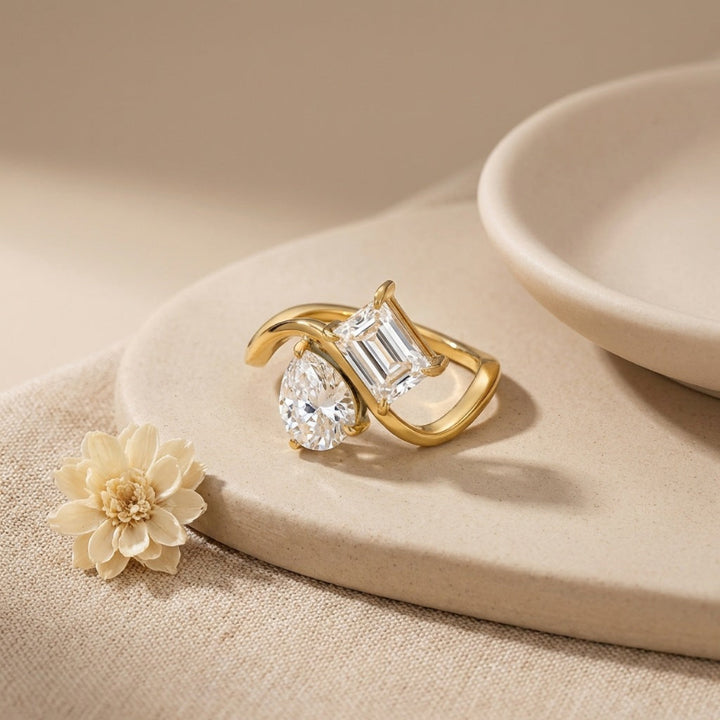 4 Style Gold Solitaire Diamond Ring Collection, Modern Quiet Luxury Promise Jewelry