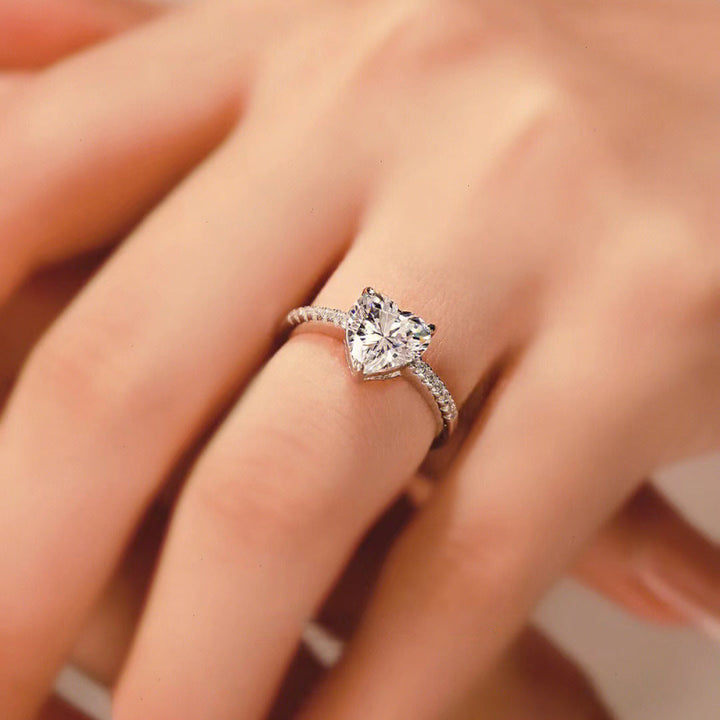 Heart Cut Solitaire Diamond Engagement Ring, Bridal Promise Wedding Ring Luxury Women’s Statement Jewelry