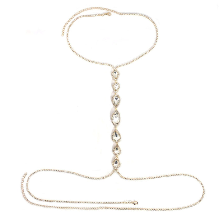 Sexy Beach Bikini Diamond Multi-Layer Tassel Body Chain Luxury Diamond & Colored Gem Cross Chest Chain