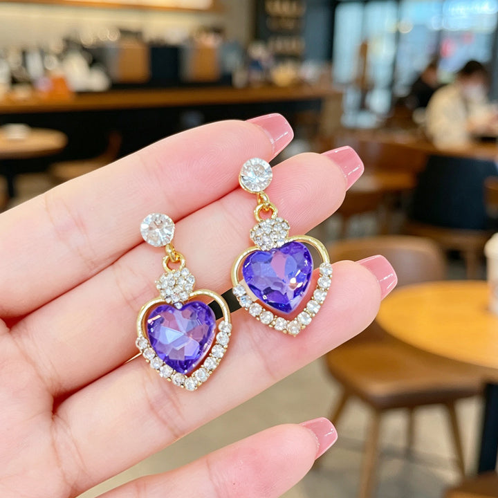 Heart Shape Drop Dangle Earrings, Exquisite, Ethereal Statement Earrings for Women