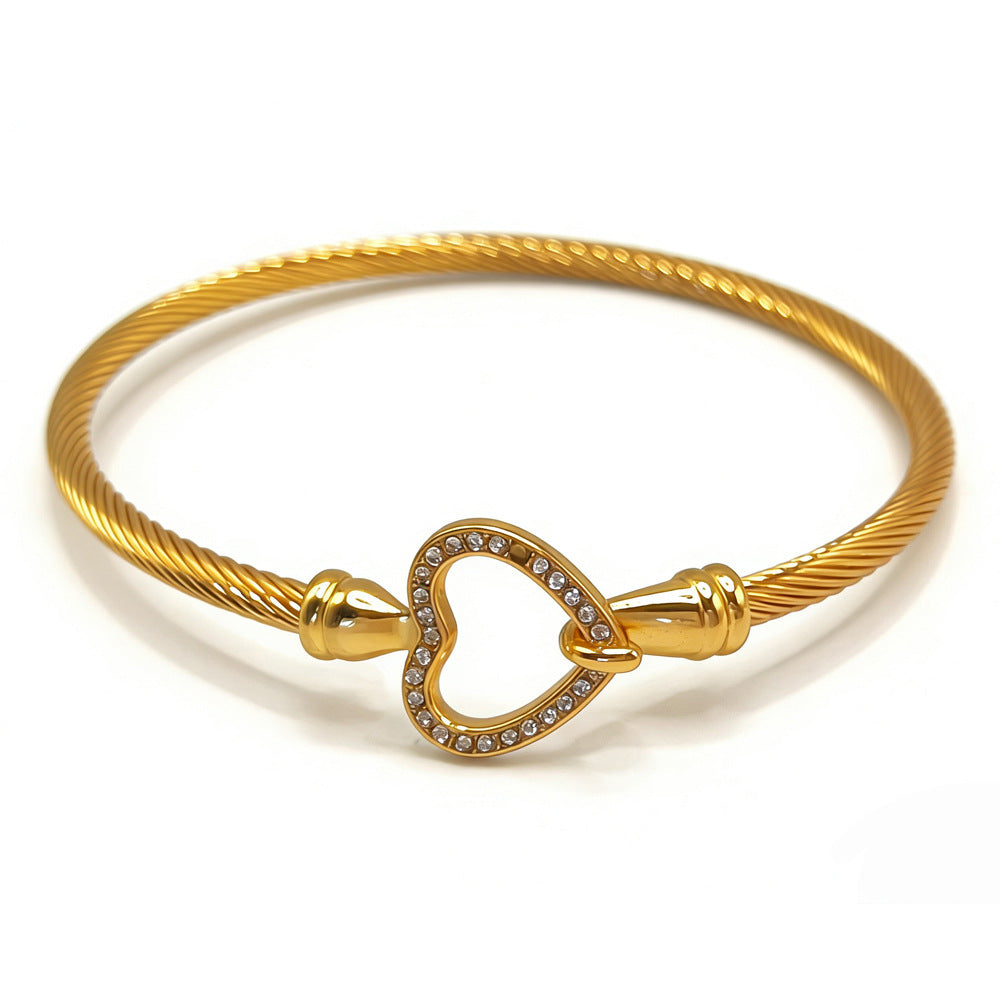 Twisted Cable Wire Bangle Bracelet, Great for Birthday, Christmas Gift &amp; Everyday Wear for Women