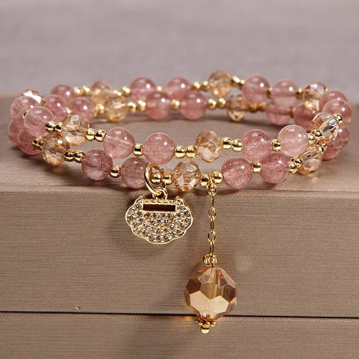 Multi‑Layer Natural Stone Bracelet With Longevity Lock Bracelet Great Gifts For Best Friends
