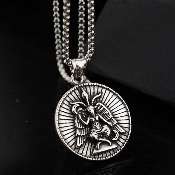 Vintage Medallion Pendant Necklace, Versatile Casual "Fallen Angel" Necklace for Couples