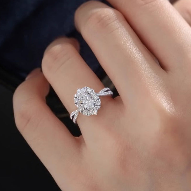 3‑Carat Halo Twist Shank Open Adjustable Ring Collection