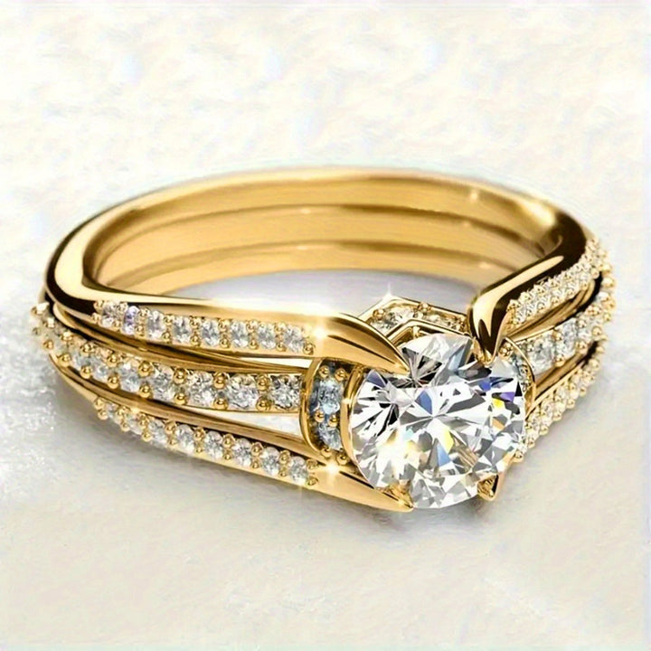 Vintage Court-Style Arched Ring, Twisted Multi-band Round Diamond Stackable Ring for Women