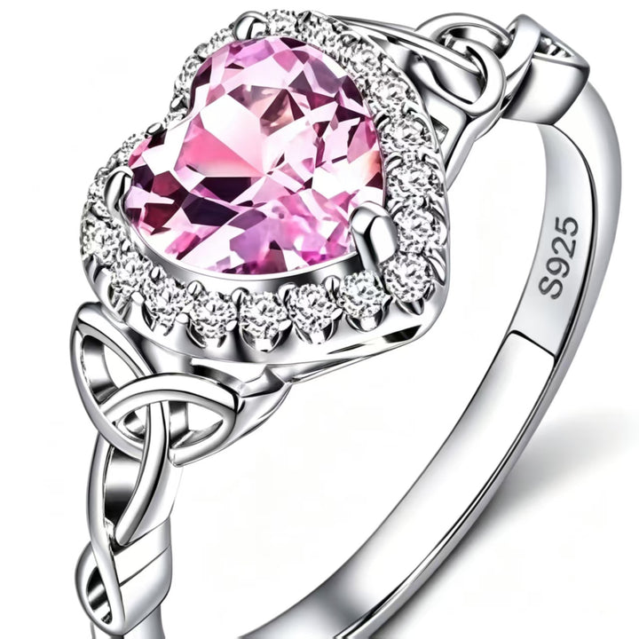 S925 Silver Heart‑Cut Gem Halo Ring, Thoughtful Gift Option For Women