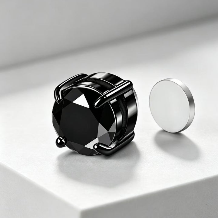 Clip‑On Magnetic Round Diamond Stud Earrings, No‑Piercing Non‑Tarnish Multi‑Color Magnetic Ear Jewelry
