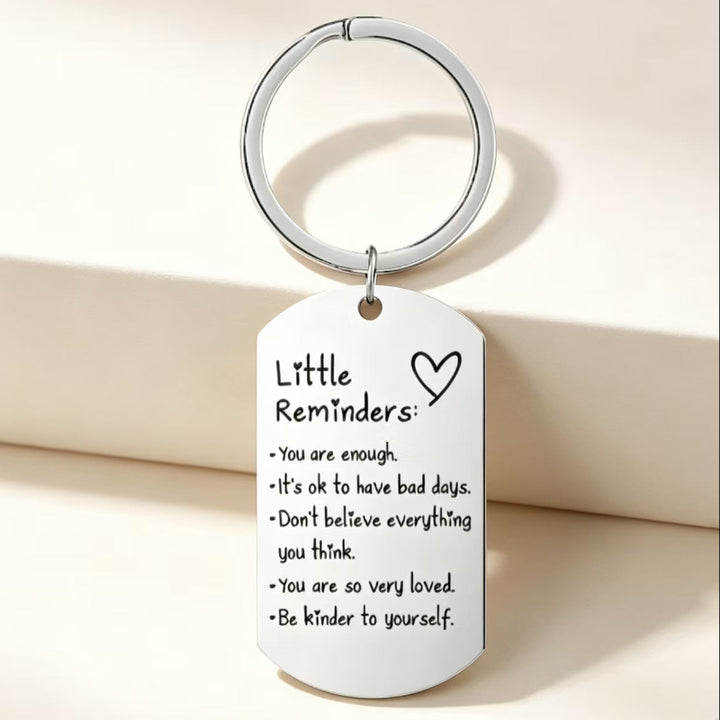 Inspirational Little Reminders Keychain, 3‑Color Motivational Quote Metal Key Ring