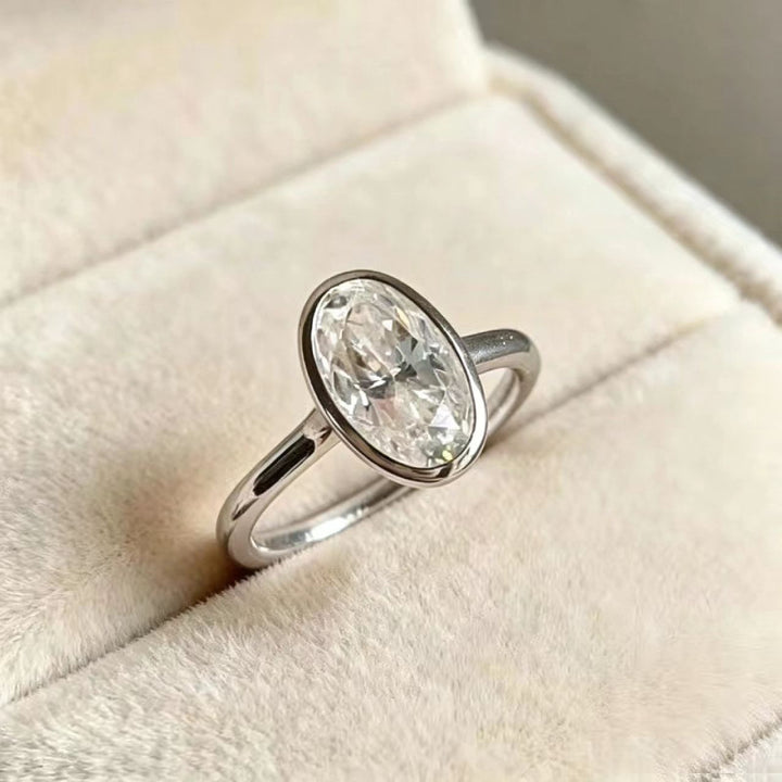 Minimalist Solitaire Ring Collection, Classic Oval &amp; Round Cut Sparkling Rings for Women &amp; Men