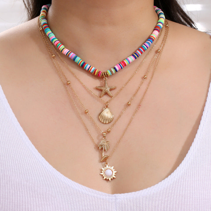 Boho Multi‑Layer Pendant Necklace For Women, Trendy, Distinctive Collarbone Chain