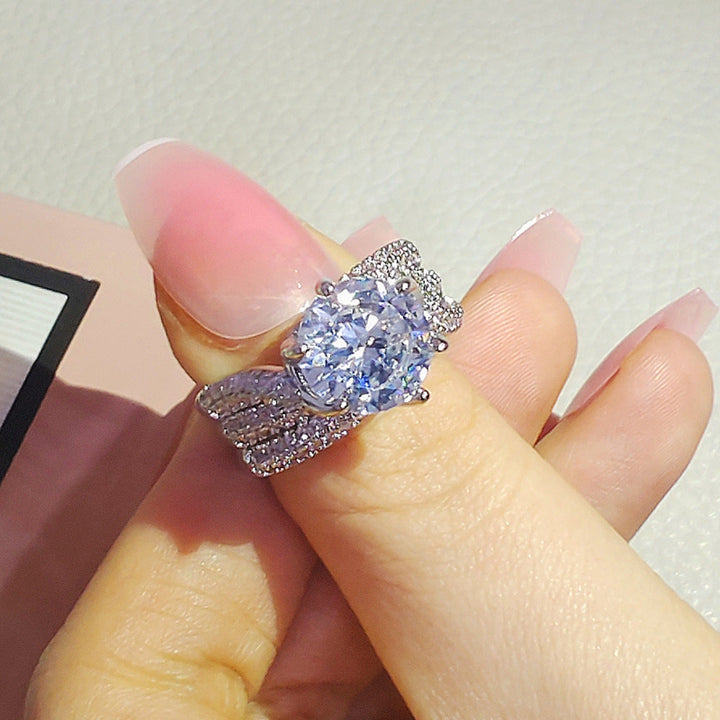 Multi‑Row Pave‑Set Round Cut Diamond Statement Ring, Two‑Tone Finish Women’s Cocktail Ring