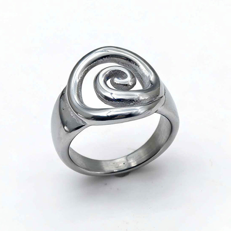Modern Abstract Multi‑Style Statement Ring Set, Spiral &amp; Triple‑Band Ring