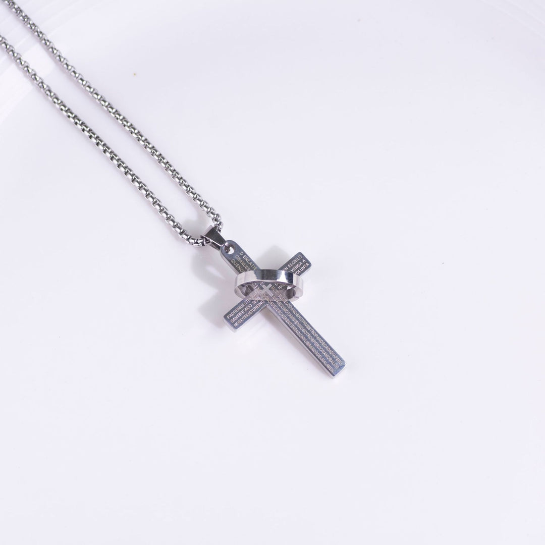 Letter and Cross Pendant Necklace; Hip-Hop/Punk Sweater Necklace for Men and Women