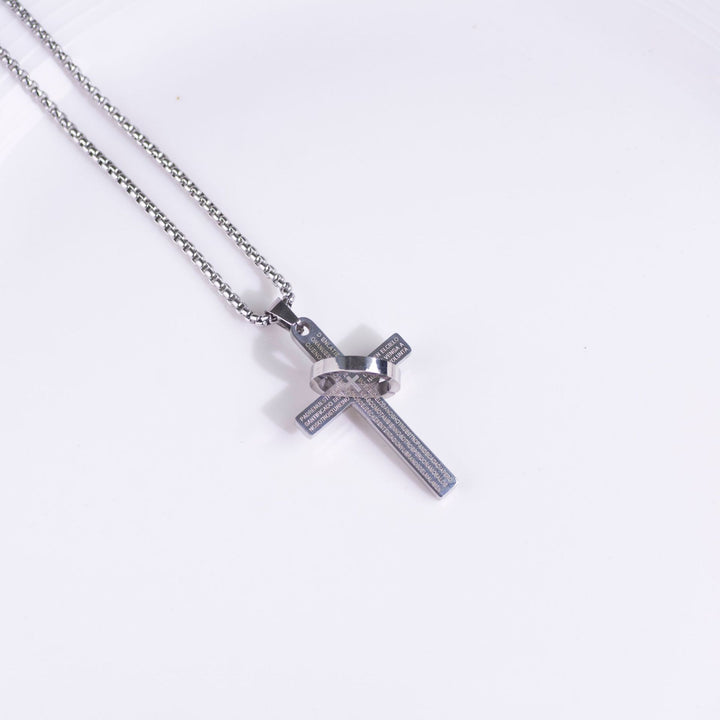 Letter and Cross Pendant Necklace; Hip-Hop/Punk Sweater Necklace for Men and Women