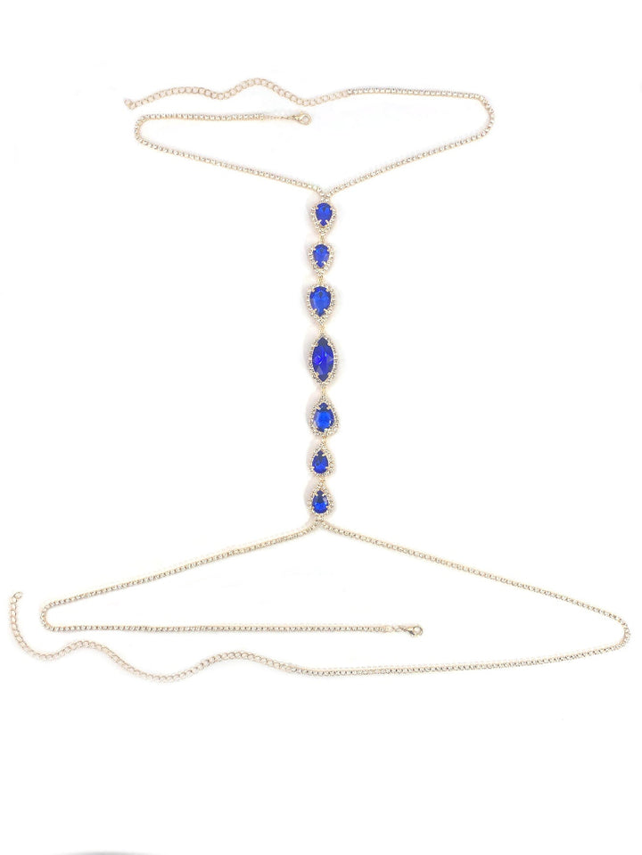 Sexy Beach Bikini Diamond Multi-Layer Tassel Body Chain Luxury Diamond & Colored Gem Cross Chest Chain